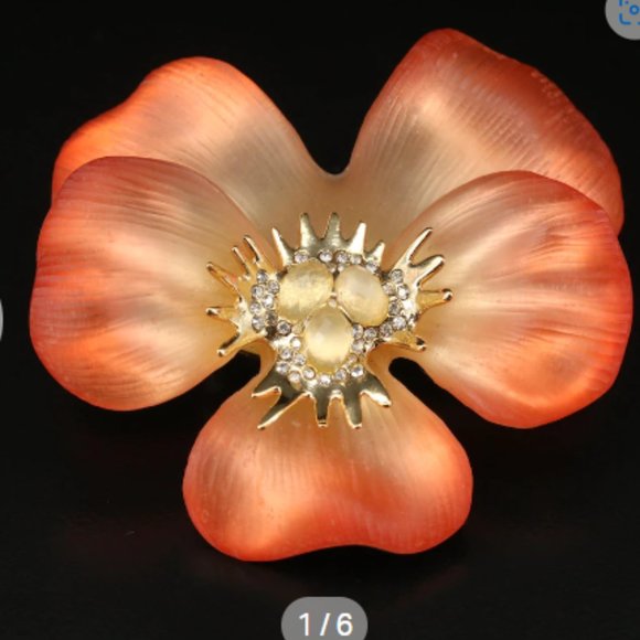 Alexis Bittar Jewelry - Alexis Bittar Lucite and Glass Flower Brooch